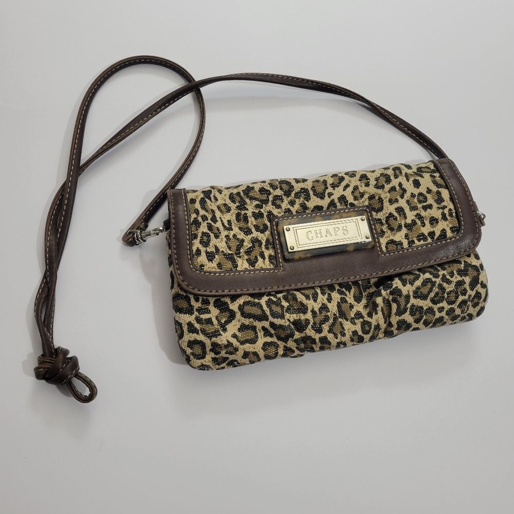 Chaps cute leopard print crossbody purse